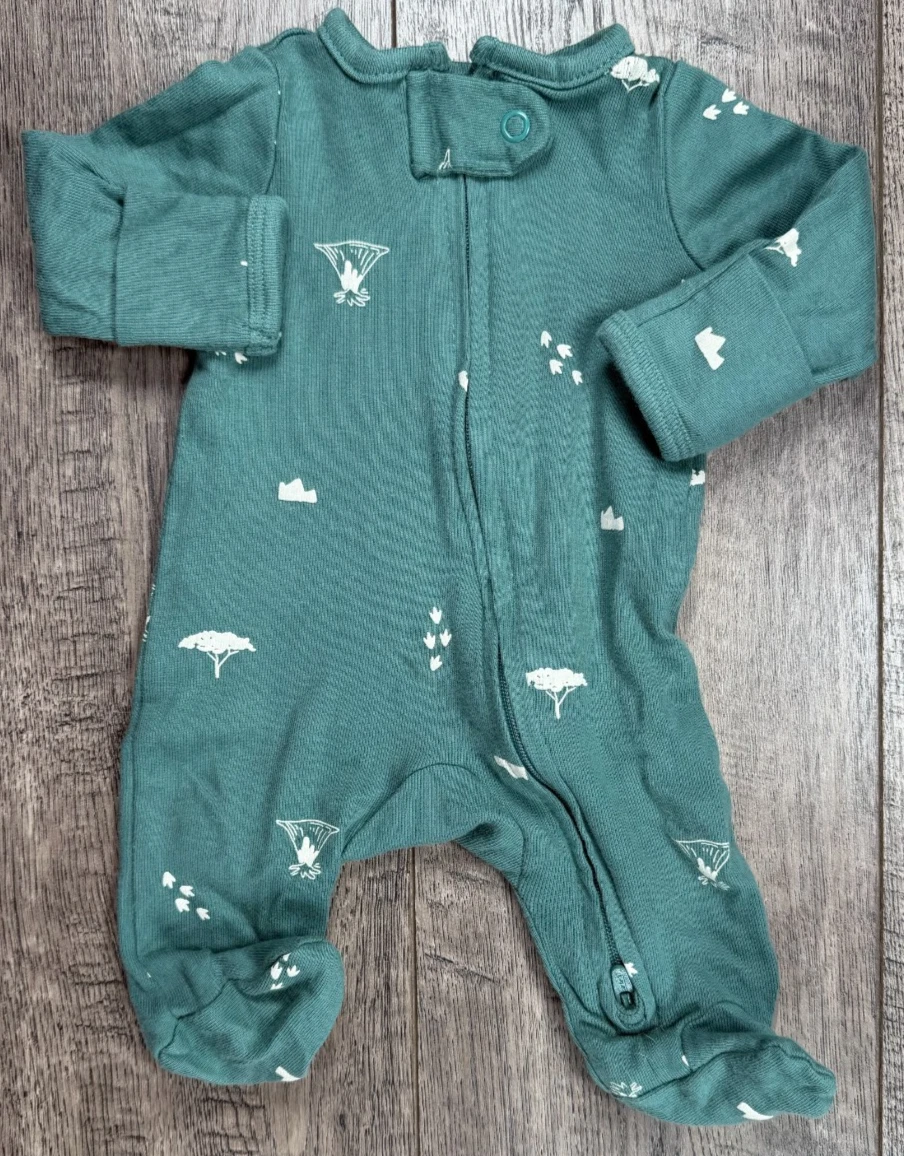 Baby Boy Clothes Child Mine Carter's Preemie Green Volcano Footed Outfit
