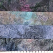 Lot of 4 1 Yard Cuts 100 Cotton Quilting All Handpaints Fabric Dark 509A