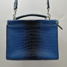 FENDI Croco Peekaboo Fit Mini Monster Custom Made Name Bag Used