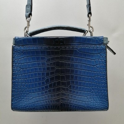 FENDI Croco Peekaboo Fit Mini Monster Custom Made Name Bag Gebraucht