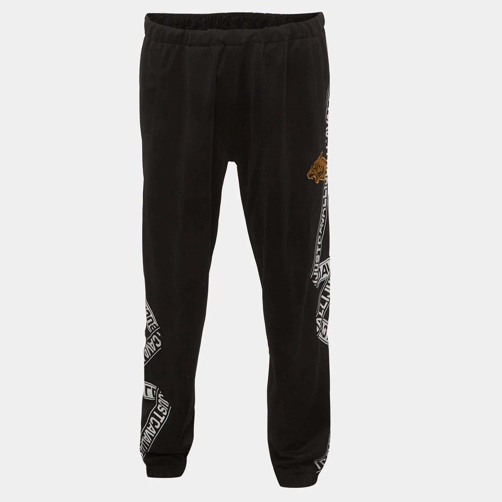 Just Cavalli Black Knit Drawstring Track Pants XL