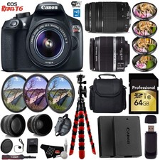 Canon EOS Rebel T6 DSLR Camera with 18-55mm is II Lens  75-300mm III Lens ...