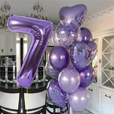 40 Inch Purple Number Balloons Digital Foil Balloons With Purple Balloons Pur...