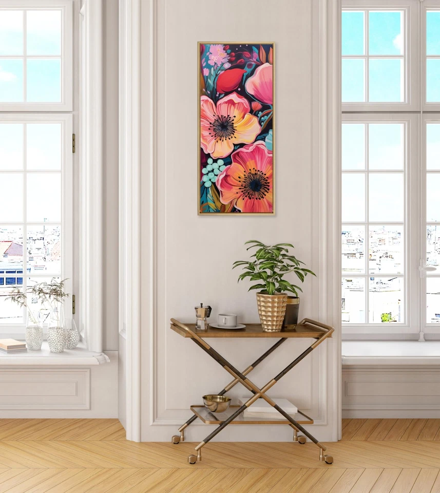 Sylvie Preppy Boho Aesthetic Colorful Floral Group Framed Canvas Wall Art by ... - Image 4 of 4