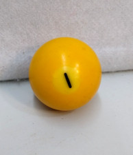 Vintage Number 1 Yellow Solid Pool Ball Replacement Billiards 2 1/4 Inch