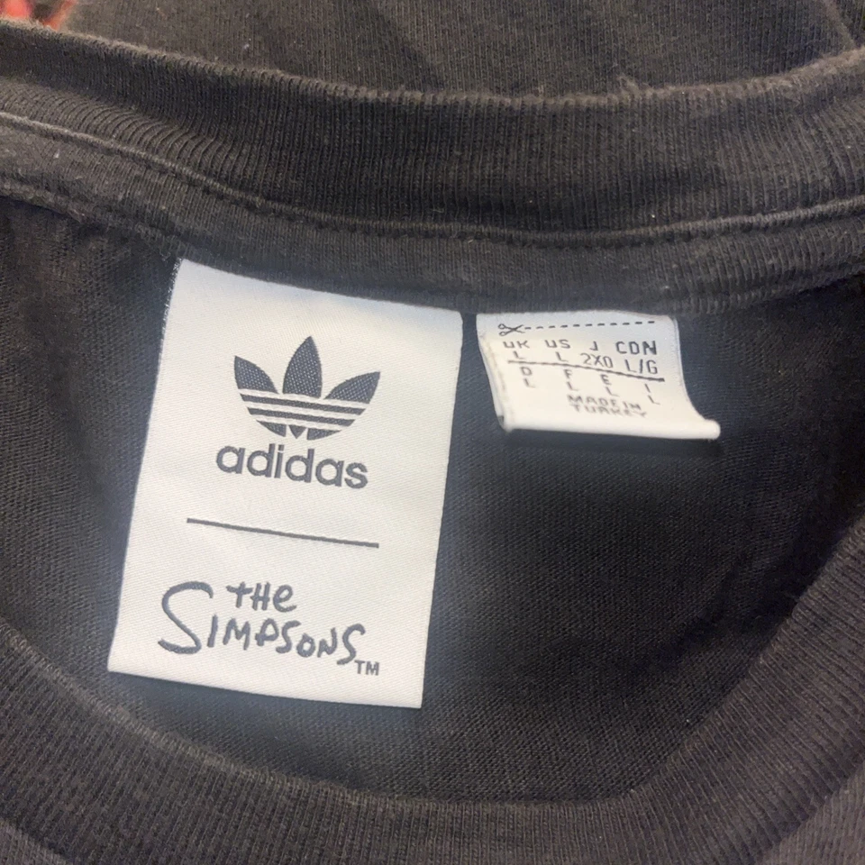 RARE Adidas x Simpsons 3-Stripes Shirt Bart Skate Black Size large - Image 4 of 4