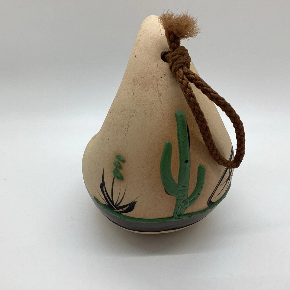 Cactus/Flower Hanging Bird Feeder Pot Southwestern Pottery With Clay Betty Selby - Image 2 of 4