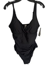 Anne Cole 1 Pc Womens Black Bathing Suit Swimwear UPF50 Sz 2XLarge NWT
