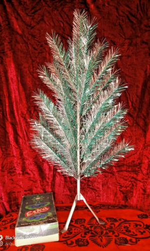 Vintage USSR artificial christmas tree Green and aluminum color!! 4Ft Box ! - Picture 17 of 18