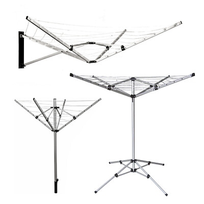 4 Armig 16m / 5Arm 26m Meter Wäschespinne Trockenraum Wäschetrockner Wäscheleine