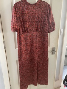 new look red leopard print dress