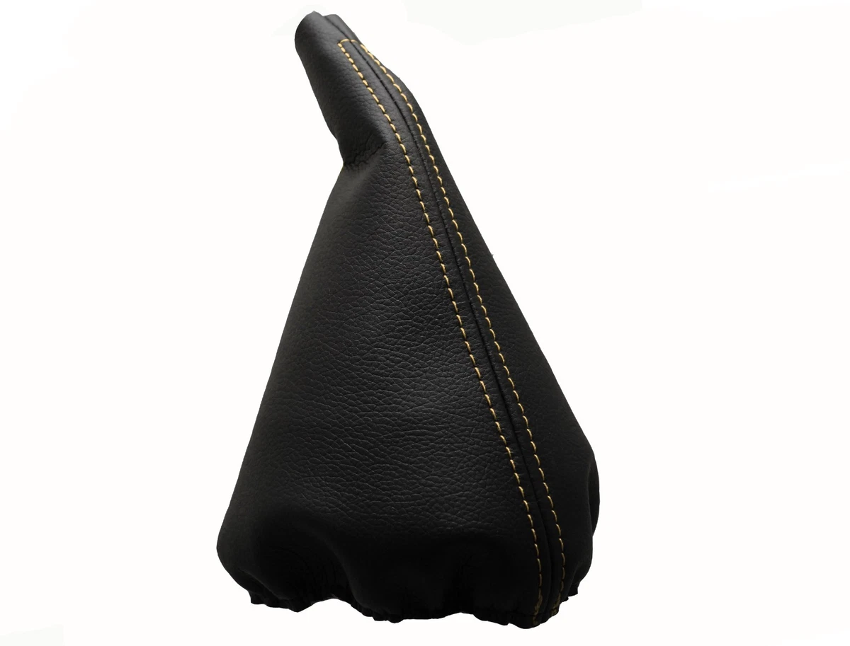 The Tuning-Shop Ltd Soufflet De Frein à Main Et Levier De Vitesse Automatique Pour BMW X5 E53 1999–2006 En Cuir Italien Noir Avec Coutures M3