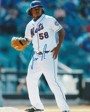 JENRRY MEJIA SIGNED AUTO'D 8X10 PHOTO POSTER NEW YORK METS DR B