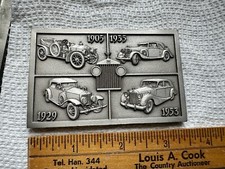 Vintage Rolls Royce 4 Different Models Paperweight Plaque Silver Pewter Color