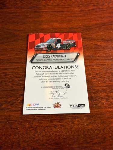 2010 Press Pass Authentic Autograph Ricky Carmichael - Picture 2 of 2