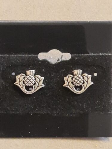 Scottish Thistle .925 Sterling Silver Earrings Jk3