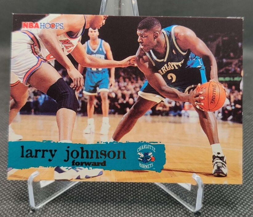 1995-96 NBA Hoops #18 Larry Johnson Charlotte Hornets basketball