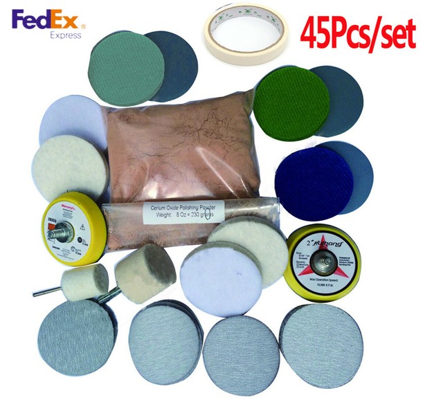 45Pcs Deep Scratch Remover Auto Car Glass Polishing Kit 8 Oz Cerium