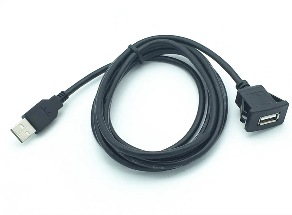 In-Car USB 2.0 male to female Flush Mount Socket Cable for car boat Motorcycle - Image 4 of 4
