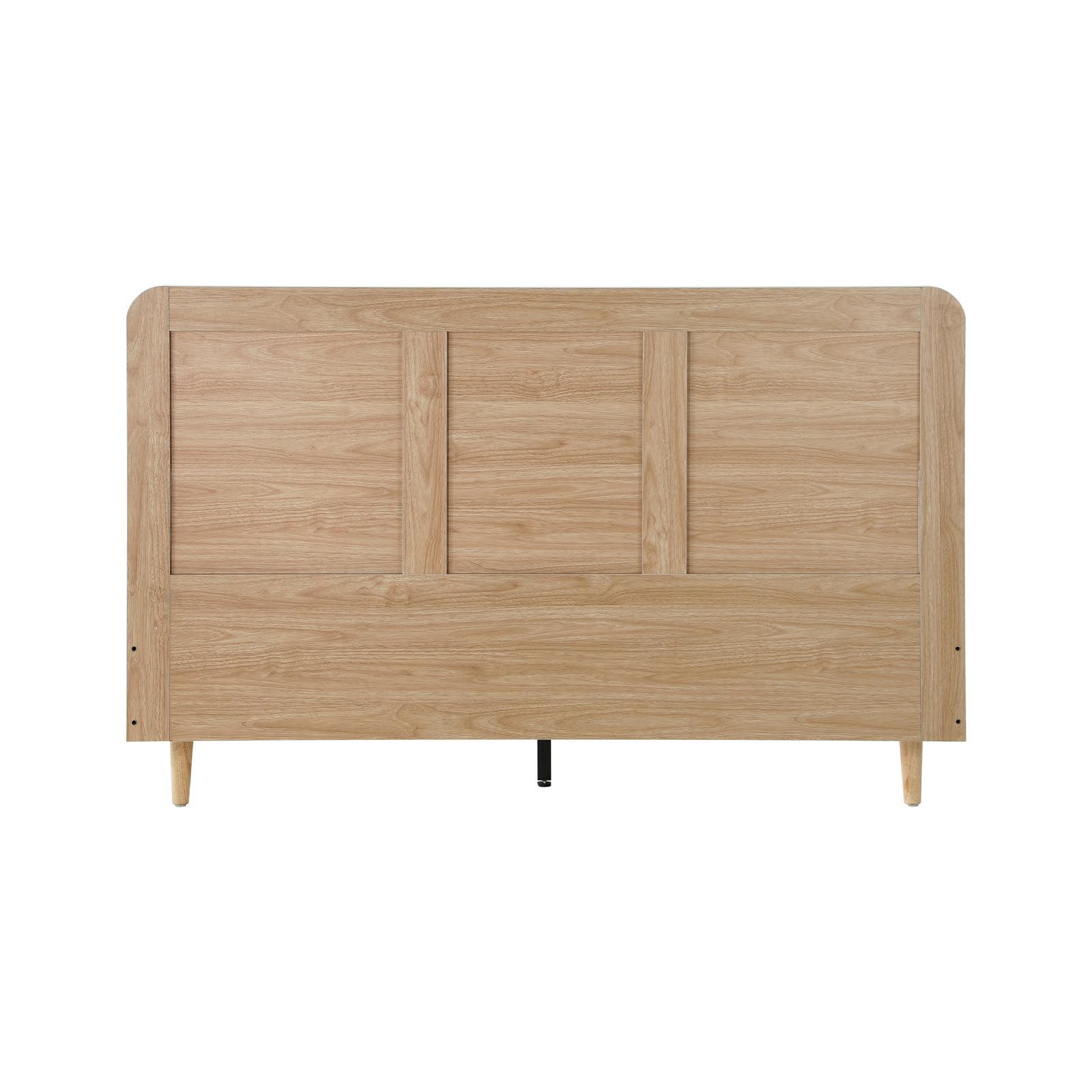 Oikiture Bed Frame Queen Double King Single Size Wooden Bed Rattan