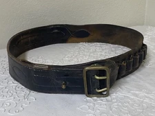 WW1 WW2 Original Leather Pistol Belt Ammo Webley Sam Browne British Army