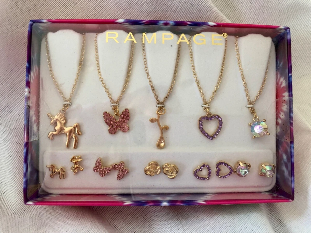 Rampage Jewelry Set of five necklaces with matching earrings