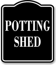 Potting Shed Garden Nursery BLACK Aluminum Composite Sign