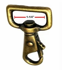 Swivel Snaps Heavy Duty Hooks ~ Antique Brass Finish 1-1/4" Strap Size ~ 1 Piece