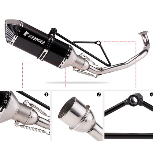 For Yamaha GY6-150 GY6-125 Exhaust System Muffler Tips Front Header Pipe - Picture 2 of 9