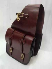 New Genuine Leather Western Trail Horse Saddle Bag Free Shipping.