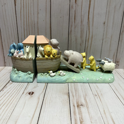 Michel and Company Bookends Noahs Ark Baby Nursery Animals 12 Inch Long