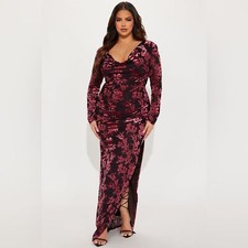 Fashionnova Burgundy Mesh Maxi Dress - 2X NWT