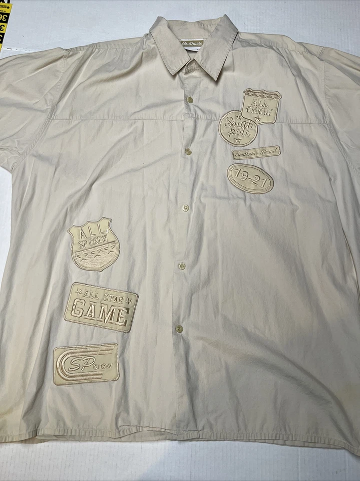 复古 SouthPole 衬衫单针补丁嘻哈男式 XXL — 第 4/4 张图片