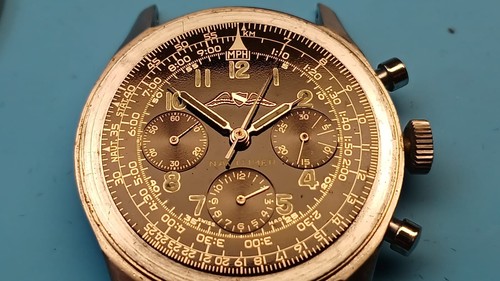 RARO Breitling Navitimer 806 Acero Cronógrafo Temprano AOPA Dorado Esfera Negra Años 50 - Imagen 8 de 20