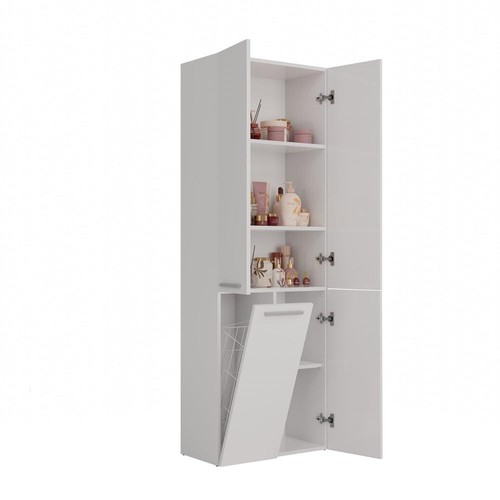 ADGO Nel Badezimmerschrank mit Wäschekorb, Eingebauter Wäschekorb, Handtücher - Bild 9 von 17