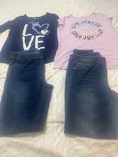 Girls Justice Brand 2 Jean, 2 tops, 1 short, Preowned - One bonus free top.