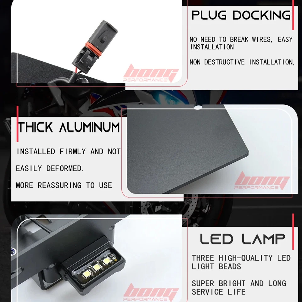 License Plate Holder Motorcycle Tail Tidy For BMW S1000RR S1000R M1000RR 19-23 - Image 4 of 4