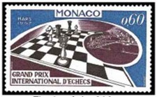 Timbre Echecs Monaco 724 ** (30728)
