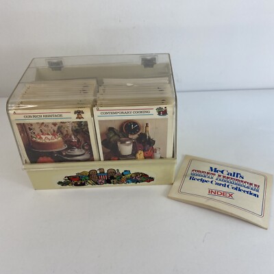 Vintage 1970 s McCall's Great American Recipe Card Box w/Cards Granny Core Retro
