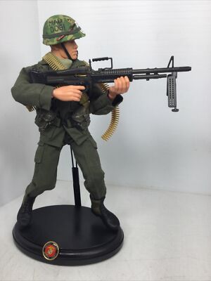 1/6 CUSTOM HASBRO GI JOE USMC MARINE M-60 MACHINE GUNNER CHARGING