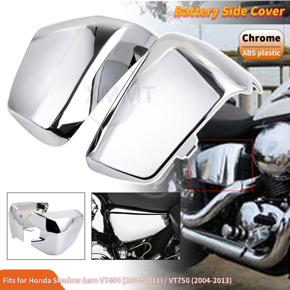 Chrome Battery Side Fairing Covers For Honda Shadow Aero VT400 04