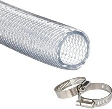 3/4 Inch ID Braided Clear Flexible PVC Tubing 10ft Heavy Duty Industrial Hose
