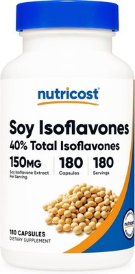Nutricost Soy Isoflavones 150mg, 180 Veggie Capsules, Gluten-Free, GMO-Free
