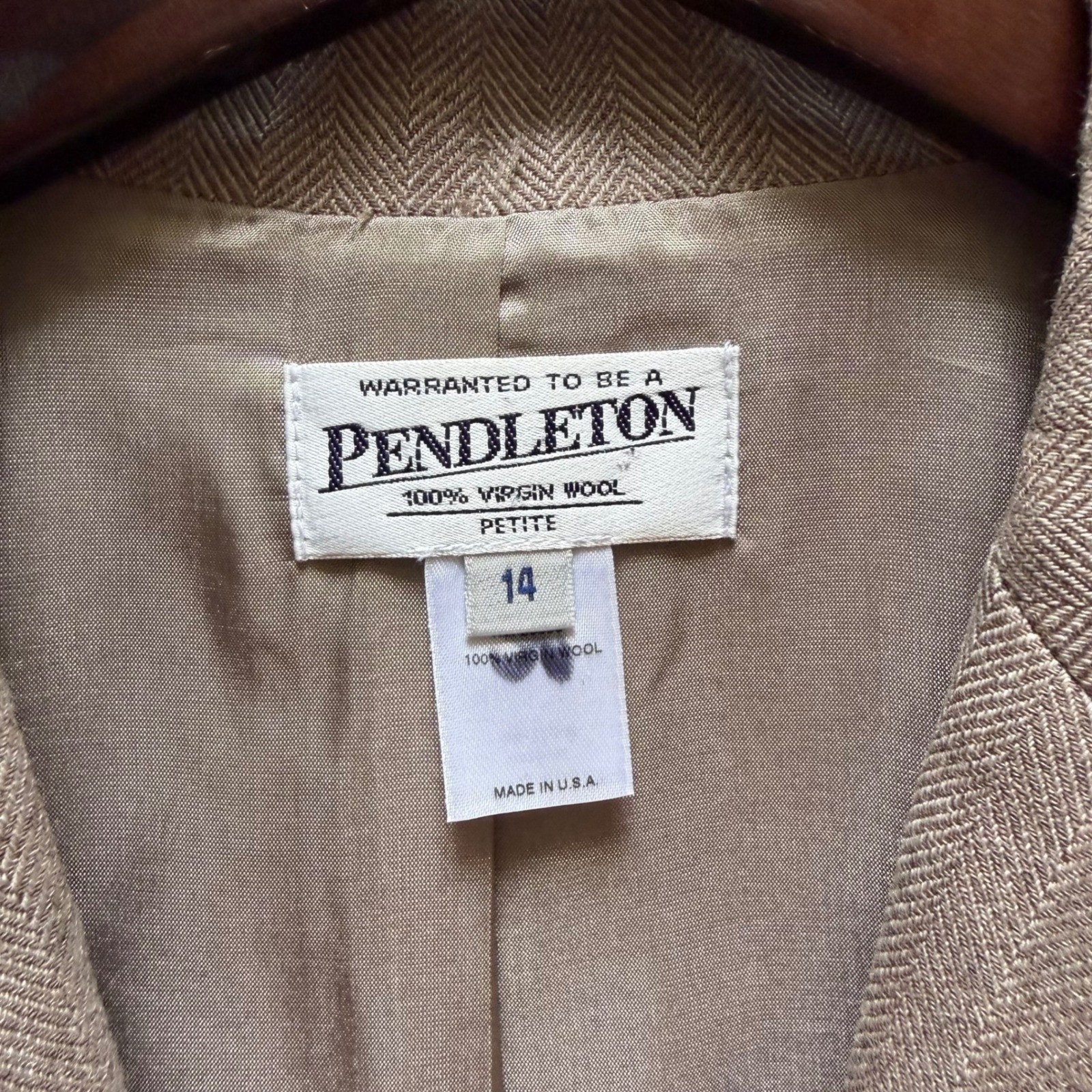 Pendleton 100% Wool Herringbone Blazer Petite Siz… - image 9