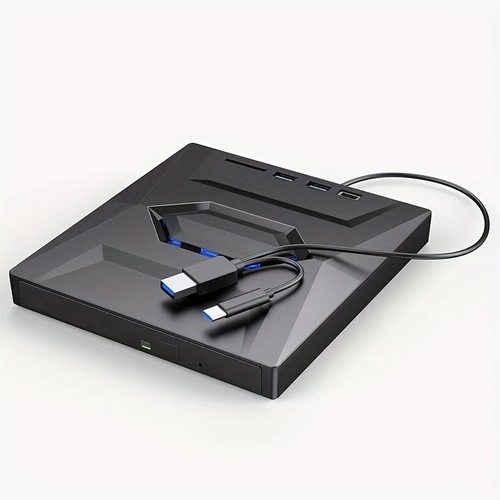 Lecteur CD DVD RW externe 4 ports lecteur graveur USB 3.0 noir ordinateur portable PC NEUF - Photo 3/7