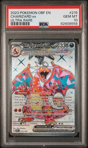 2023 POKEMON OBF EN-OBSIDIAN FLAMES ULTRA RARE #215 CHARIZARD EX PSA 10