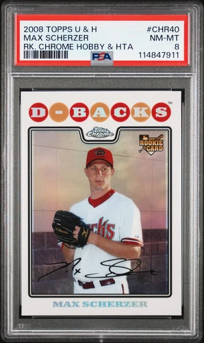 2008 TOPPS UPDATE & HIGHLIGHTS #CHR40 MAX SCHERZER ROOKIE RC PSA 8