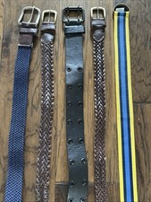 Lot Of 5 Boys Youth Children's BELTS Canvas D-Ring LEATHER Multiple Colors Sizes