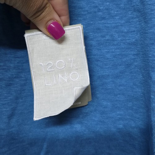 Canotta donna 120% lino blu lino taglia S (42) senza maniche Made in Italy nuova con etichetta - Foto 4 di 10