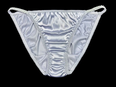 Classic Satin String Bikini Silver L